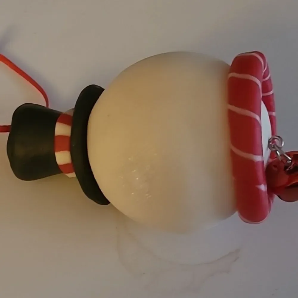 Festive Snowman Ornament with Black Hat